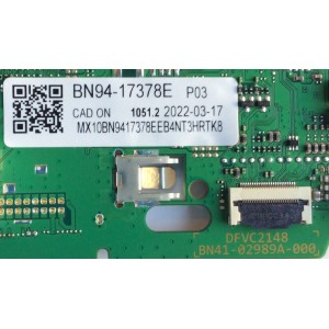 MAIN PARA SMART TV SAMSUNG 4K / NUMERO DE PARTE BN94-17378E / BN41-02989A / BN9417678E / 17378E / BN97-19316J / PANEL CY-QB075HGSV1H / DISPLAY JR745R3HA4K / BN96-51821A / MODELO QN75Q60BDFXZA UA01